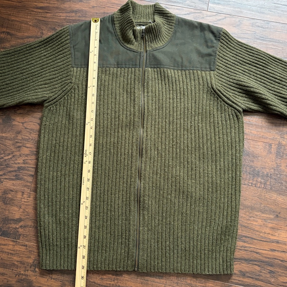 LL Bean Merino Lambswool Commando Men’s Ribbed Full Zip Sweater - Picture 7 of 12